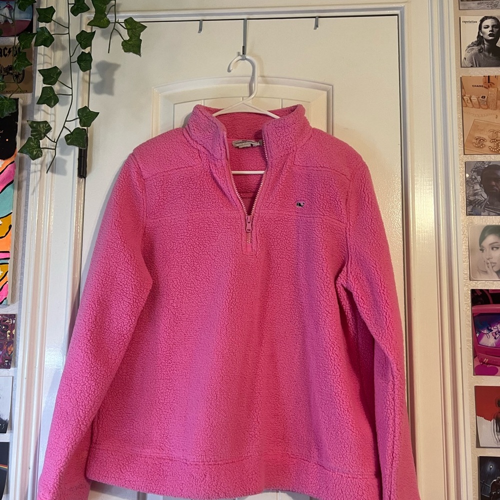 Pink Vineyard Vines fleece sweater
